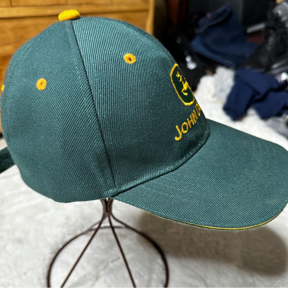 John Deere Embroidered Wool Blend Baseball Cap Hat Dark Green Adult Unisex OS - Picture 5 of 9